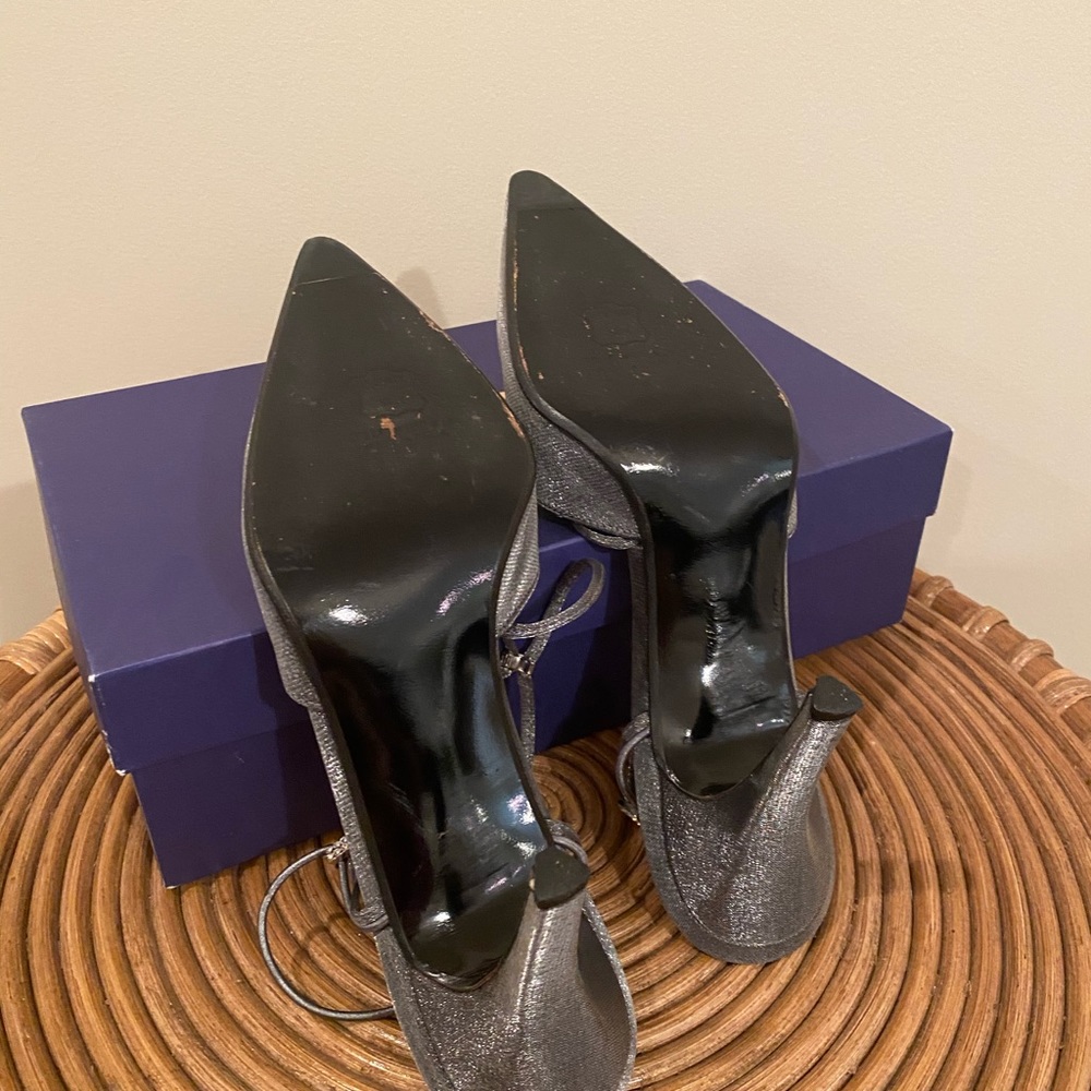 Stuart Weitzman Pewter Pointed Heels - image 6